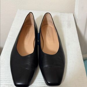 2 pairs of Sophisticated Black Leather Flats & leopard flats